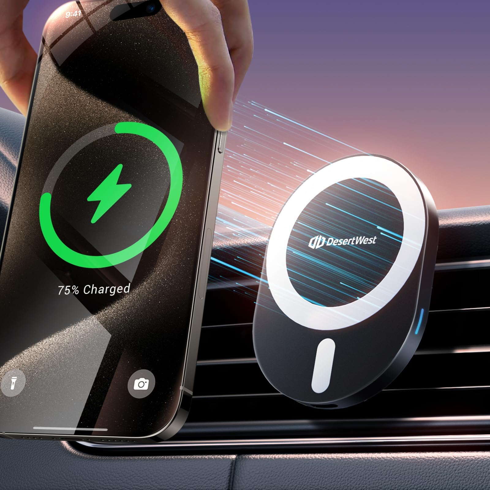 DesertWest [2024 Latest Model] Magsafe Car Mount Charger