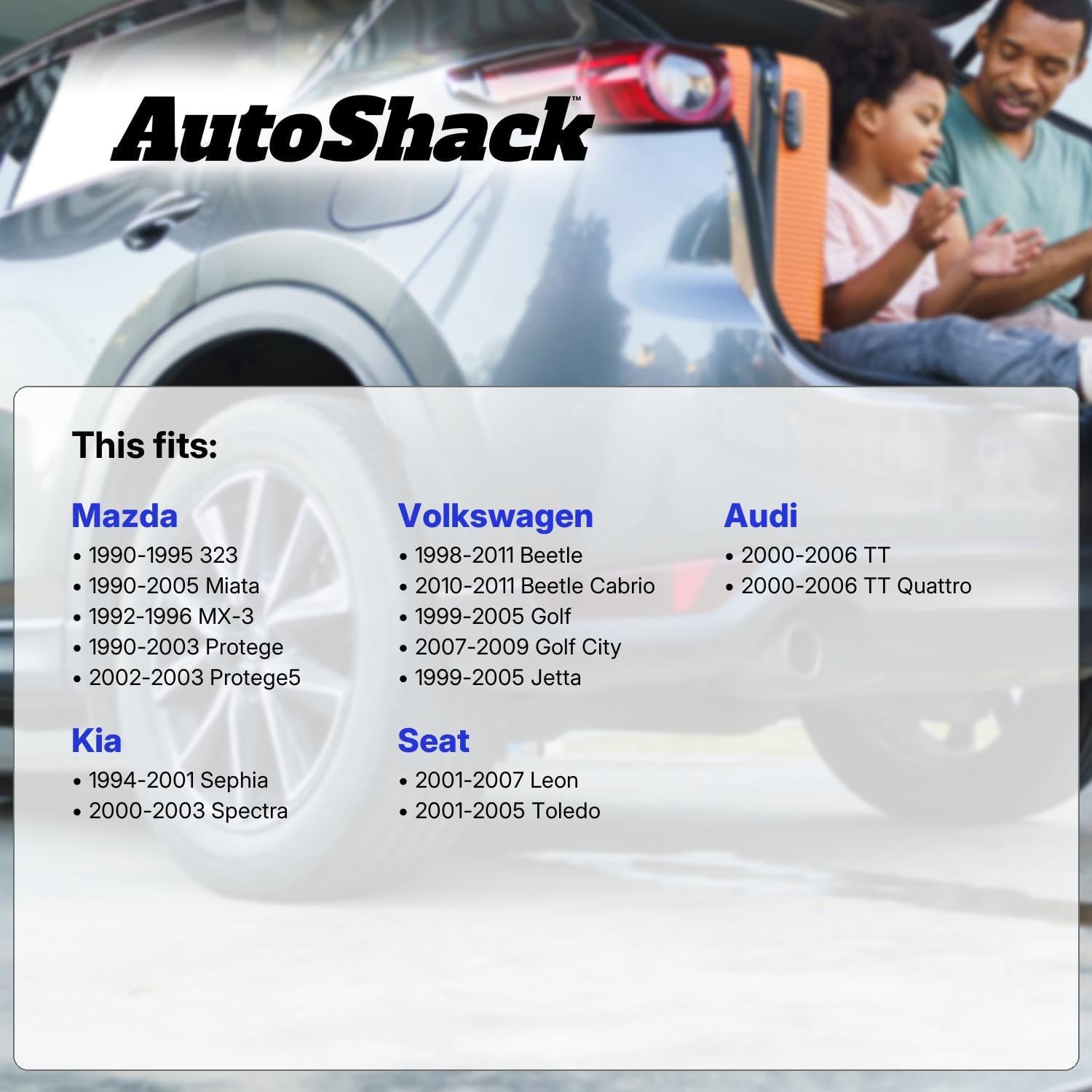 AutoShack Front or Rear Wheel Bearing Replacement for 1998-2011 Volkswagen Beetle 1990-2003 Mazda Protege 2000-2006 Audi TT 1994-2001 Kia Sephia 1990-1997 Mazda Miata 2001-2007 Seat Leon 2-PC Set