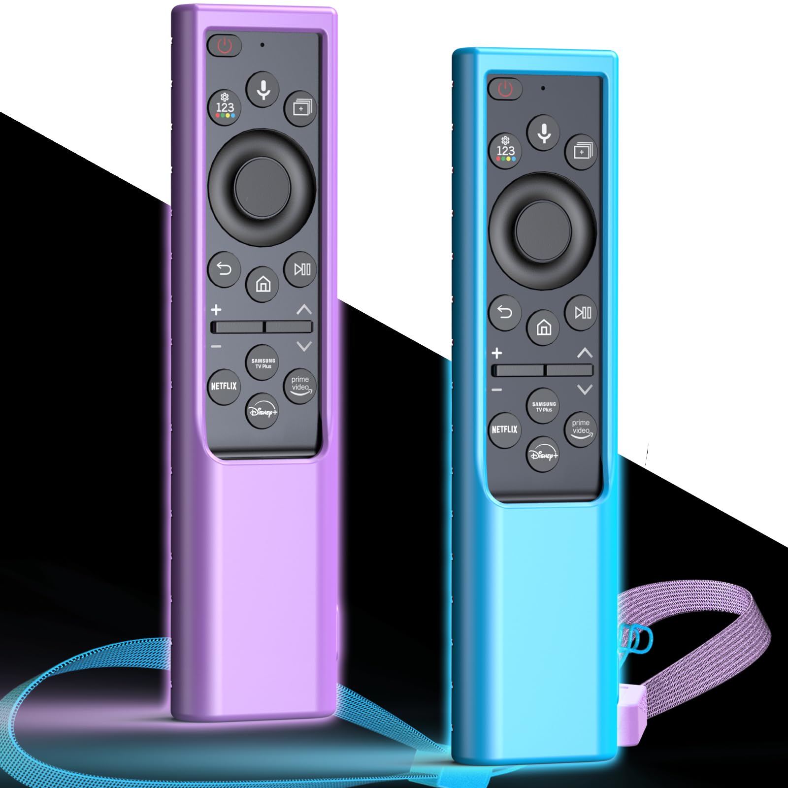 Remote Cover for Samsung Smart TV, Silicone Protective Case for Solar Cell BN59-01357 BN59-01385 BN59-01265A BN59-01388A Controller Case Skin Sleeve Purple Blue