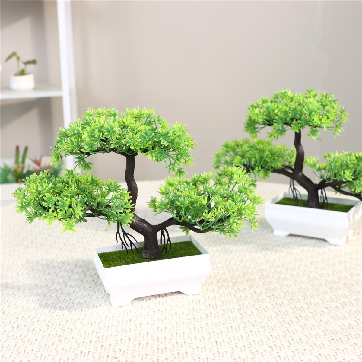 Artificial Bonsai Tree Cloud Pine Bionic Plant Indoor Small Fake Plants Decor Zen Garden Desk Home Desktop Office Bathroom Shelf Bedroom Living Room Decorations (Green) - Image 3