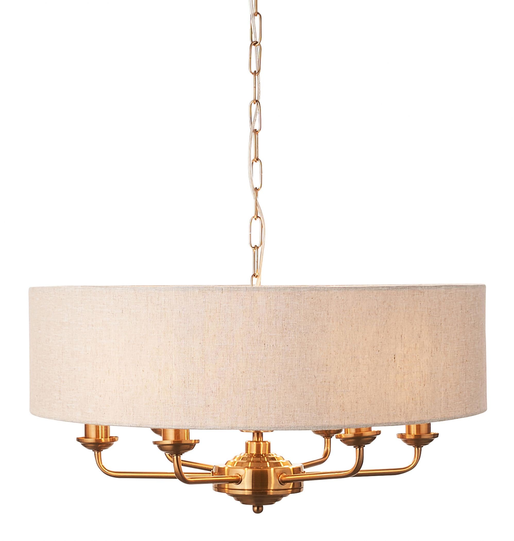 ENDON 110722 Highclere 6 Light, Vintage Brass, Natural