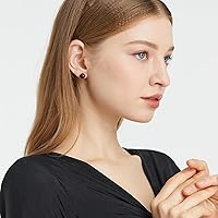 Vista 130 de Natural Stone Stud Earrings for Women 8mm Sterling Silver Genuine Gemstone Earrings Handmade Sterling Silver Crystal Stud Earrings for Women