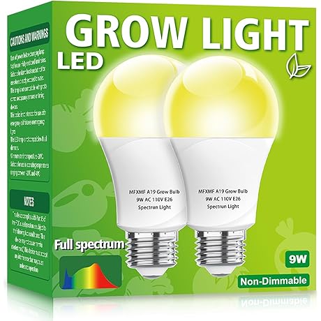 2 Pack LED Grow Light Bulbs - Help Your Houseplants Thrive Indoors