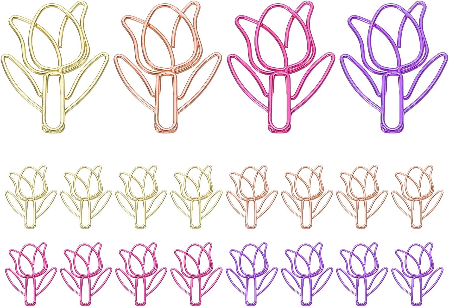 PATIKIL Cute Paper Clip, 30Pcs Butterfly Shape Paper Clip Metal Funny Bookmarks Planner Clips Clamp For Home Office Supplies Desk File Organization Wedding Decoration, Rose Gold