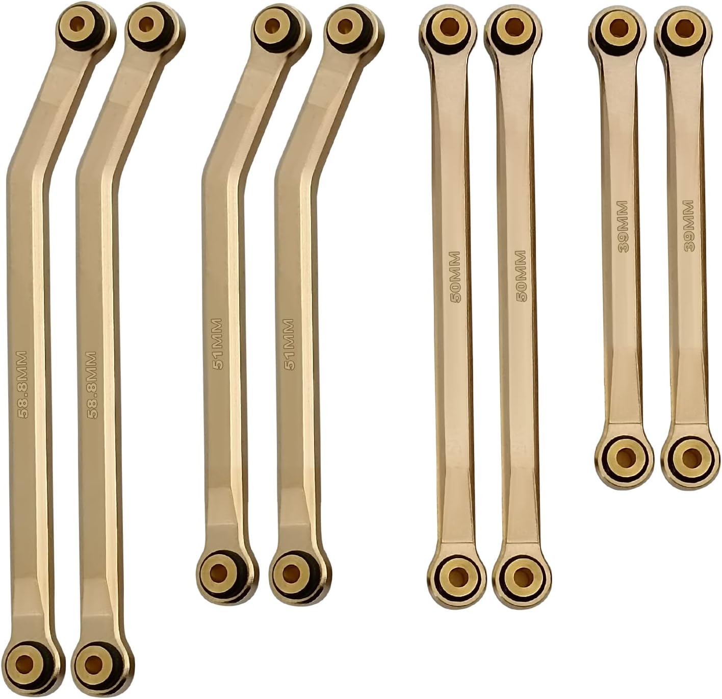 Brass High Clearance Links Set RC Links Linkage Set for SCX24 AXI00001 AXI00002 AXI00006 1/24 RC Crawler Car Upgrades Parts, 8PCS