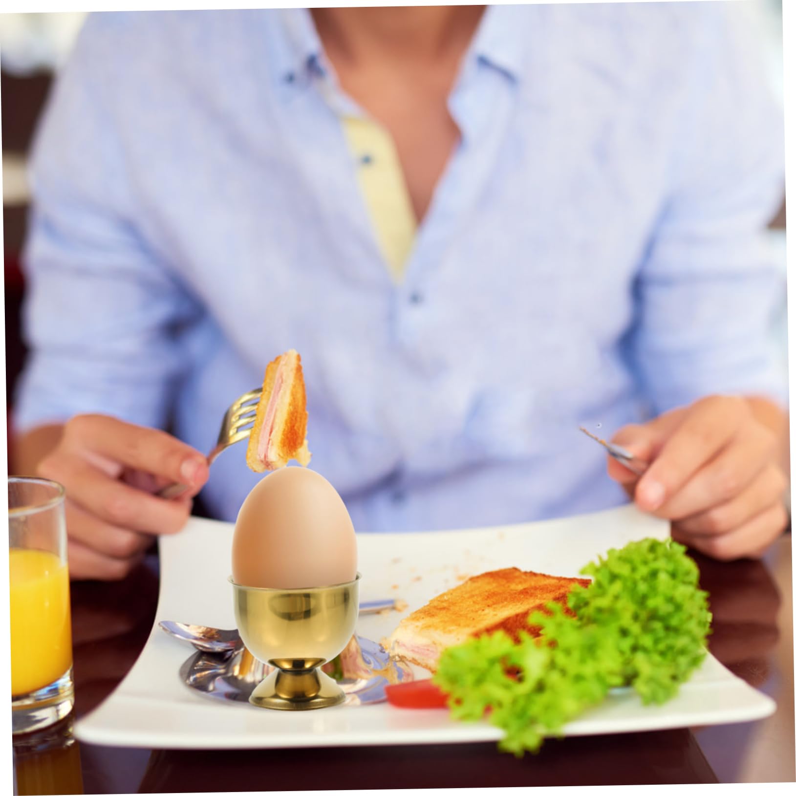 COLLBATH 6pcs Egg Tray Offering Cups Korean Ramen Bowl Easter Egg Cooker Candy Containers Holder Kitchen Gadget Serving Tray Beer Cup Boiled Eggs Shell Cup Colander Golden Stainless Steel