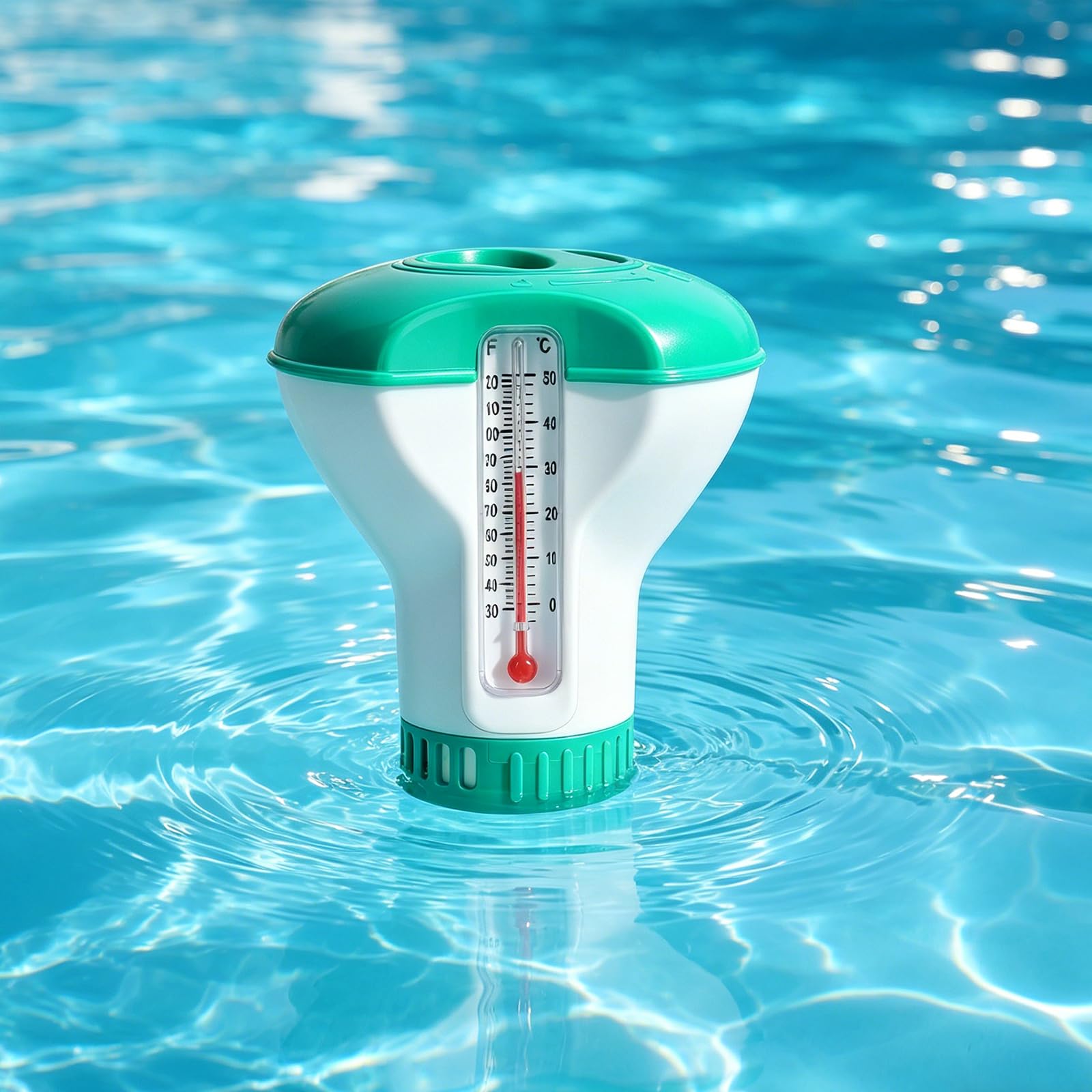 Leikurvo Lot de 2 distributeurs de chlore flottants : 12,7 cm, distributeur de chlore pour piscine, spa, jacuzzi (vert)