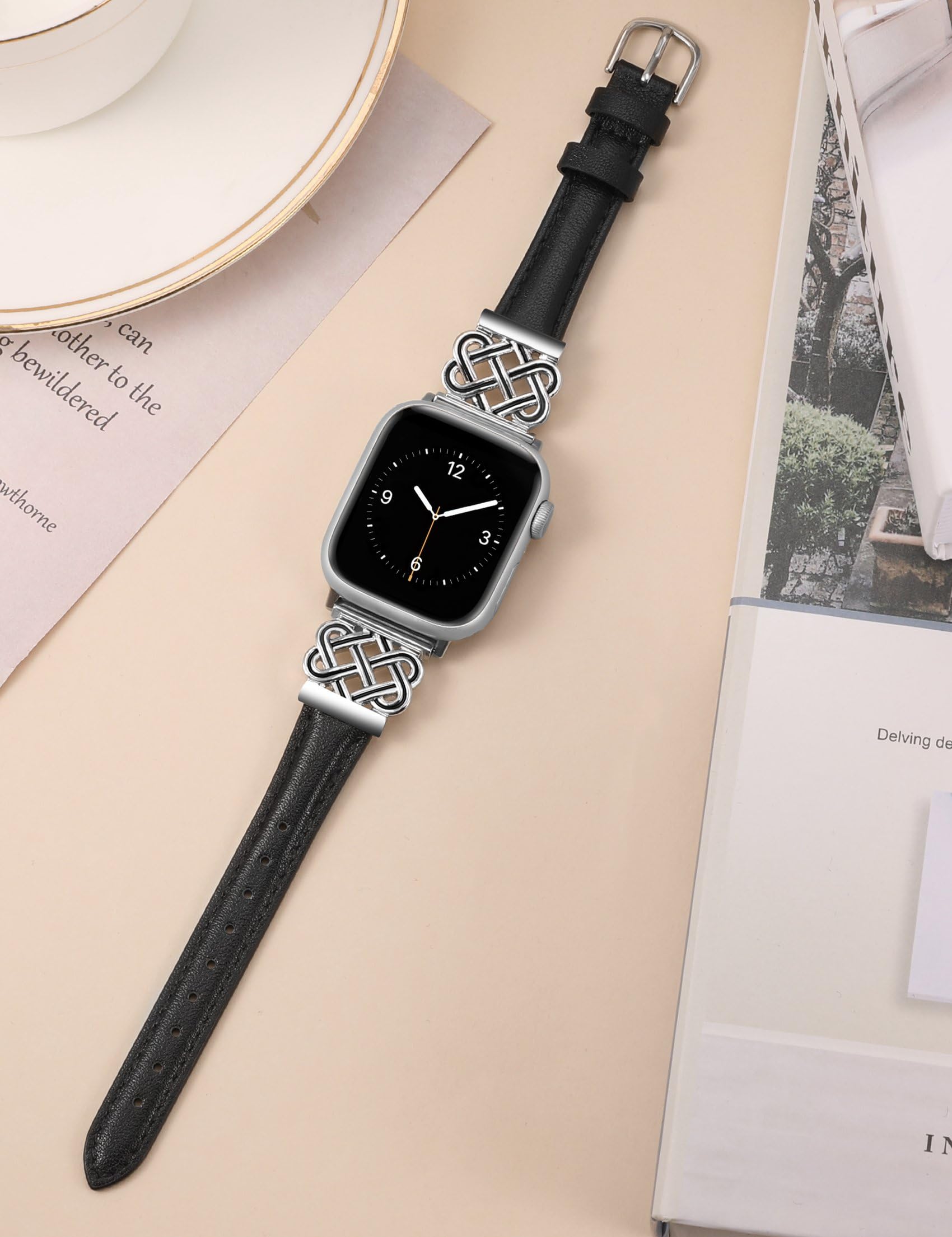 TOYOUTHS Leather Strap Compatible with Apple Watch Straps 38mm 40mm 41mm 42mm Women - Image 4