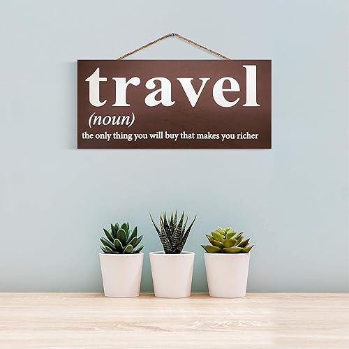 Miniatura 7 de JennyGems Letrero de viaje, The Only Thing You Will Buy That Make You Richer, decoración de regalos de viaje y colgar en la pared, fabricado en