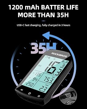 ROCKBROS Wireless Bike Computer Speed Cadence Sensor 2.9 LCD