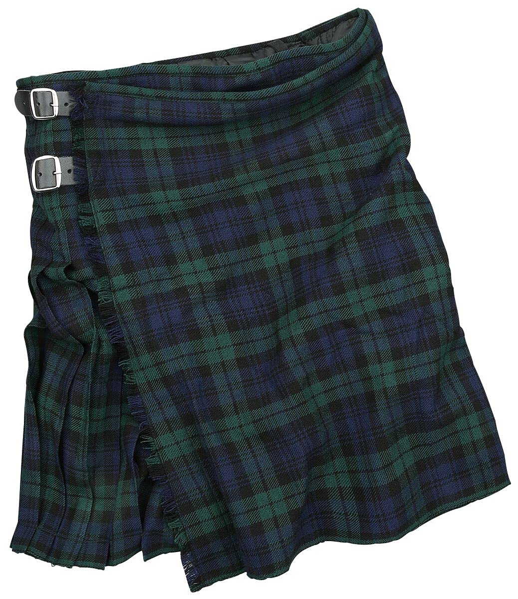 Black Premium by EMP Herren grün-blaues Kult Tartan Kilt größenverstellbar