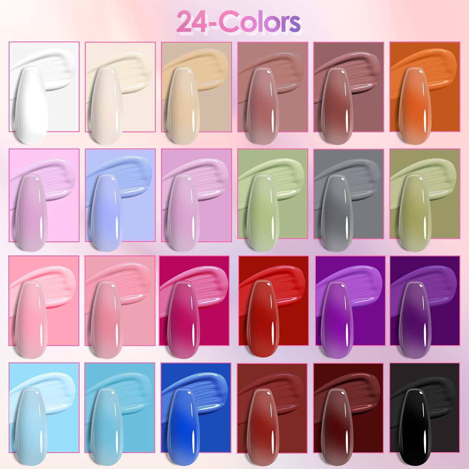 EBANKU Pat Pat Gel, 24 Colors Sponge Pat Painting Patpat Ombre Gel Palette