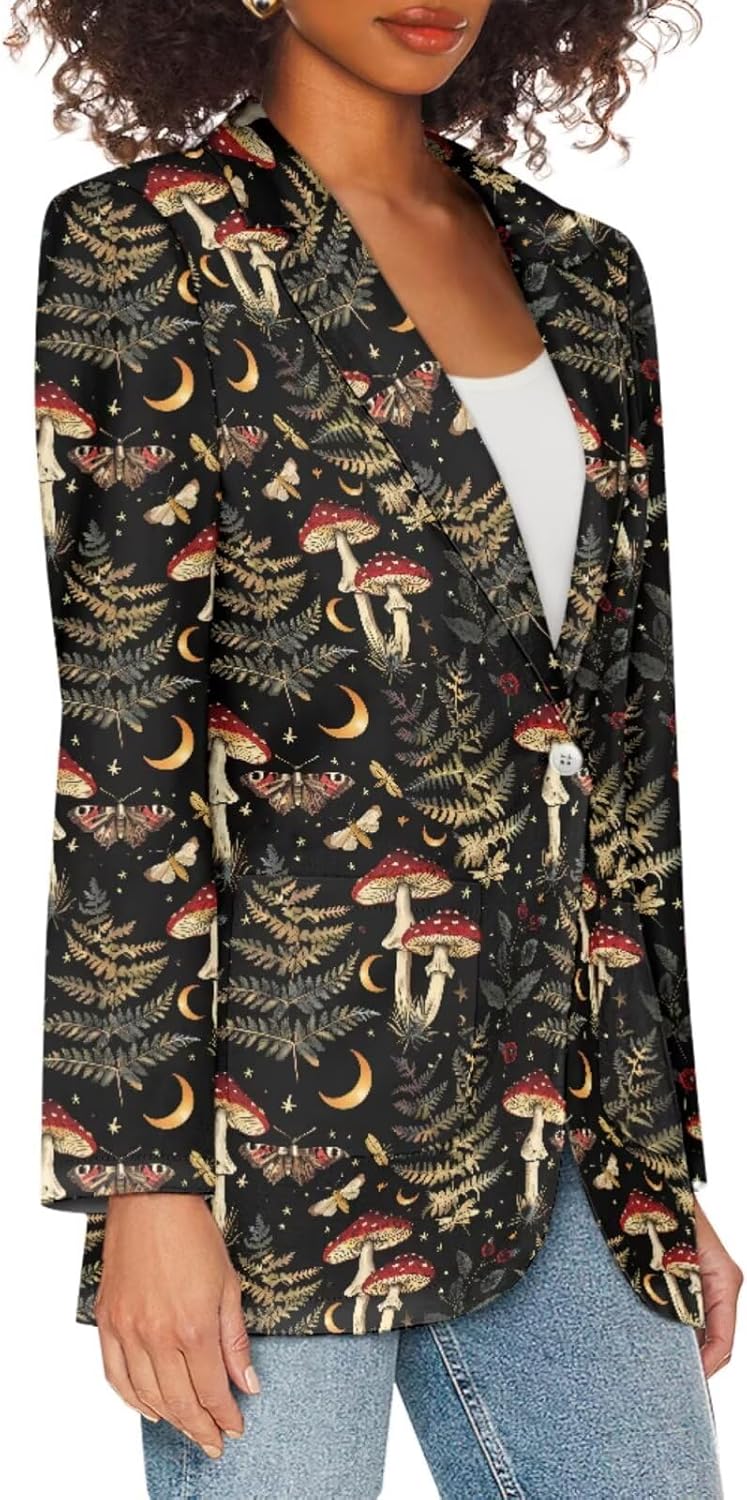 Couple Blazer Casual Sport Coats One Button Suit Jacket Lightweight Sports Jacket with Two Side Pockets