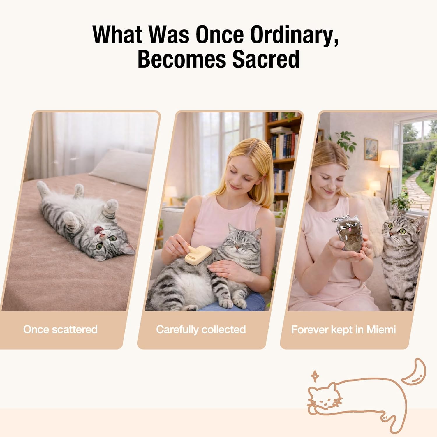 UTEE Cat Fur Keepsake Pendant, Transparent Hair Storage Locket,Pet Hair Memory Charm for Everyday Bonding,Gift for Cat Owners