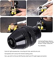 Vista 3 de Portabrocas sin llave, aleación de aluminio de 3 mandíbulas, 0.01-0.13 pulgadas, compatible con Dremel 4000 3000 serie 400