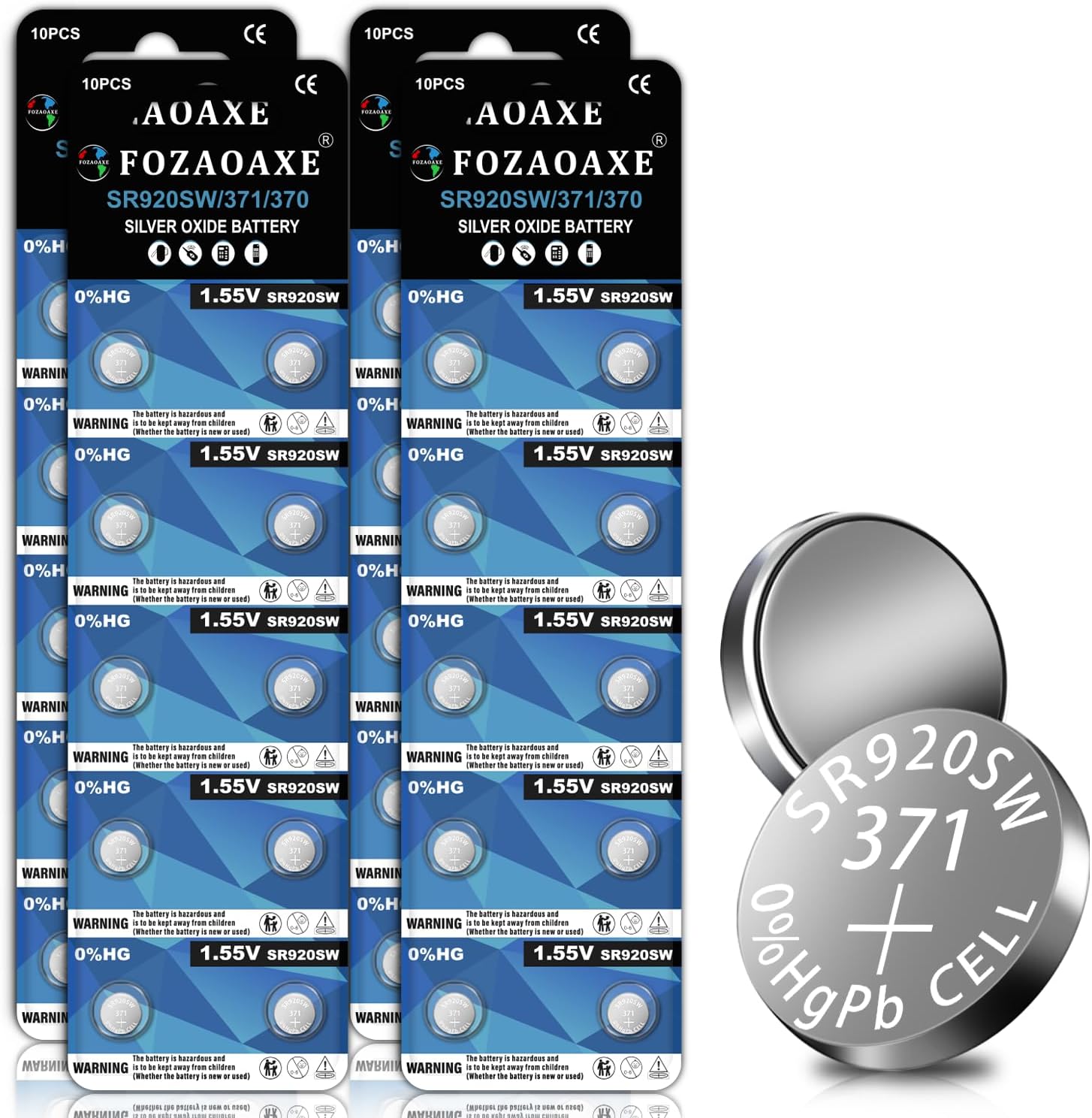 SR920SW 40 Pack, 371 370 AG6 LR920 SR69 SG6 Watch Battery
