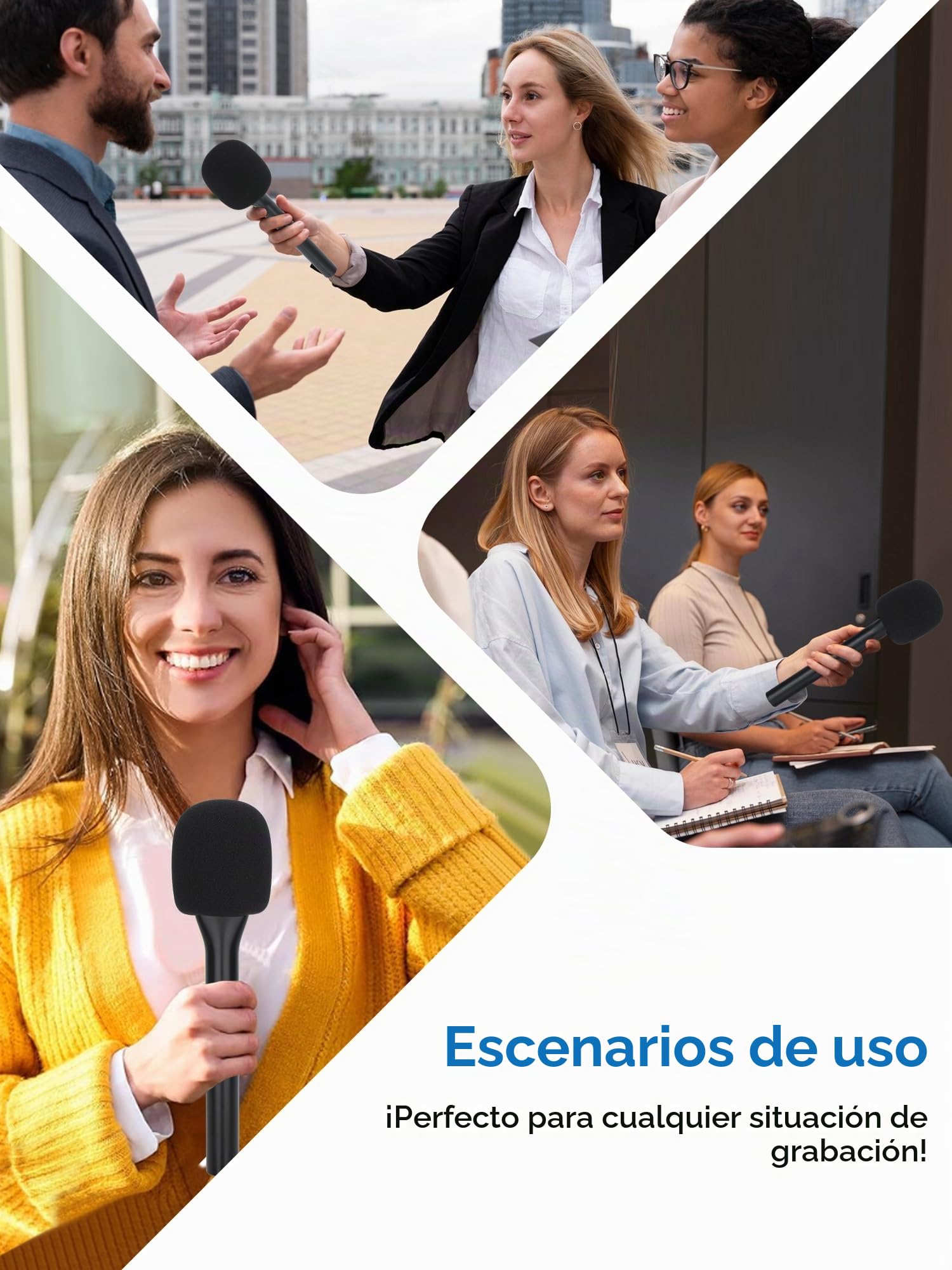YOUSHARES Adaptador de Mano para dji Mic 3, dji Mic Mini/1/2, Hollyland Lark M2/A1, Rode Wireless GO 1/2/ME/PRO, Mango de Micrófono con Filtro Antipop, para Entrevistas, Transmisión en Vivo