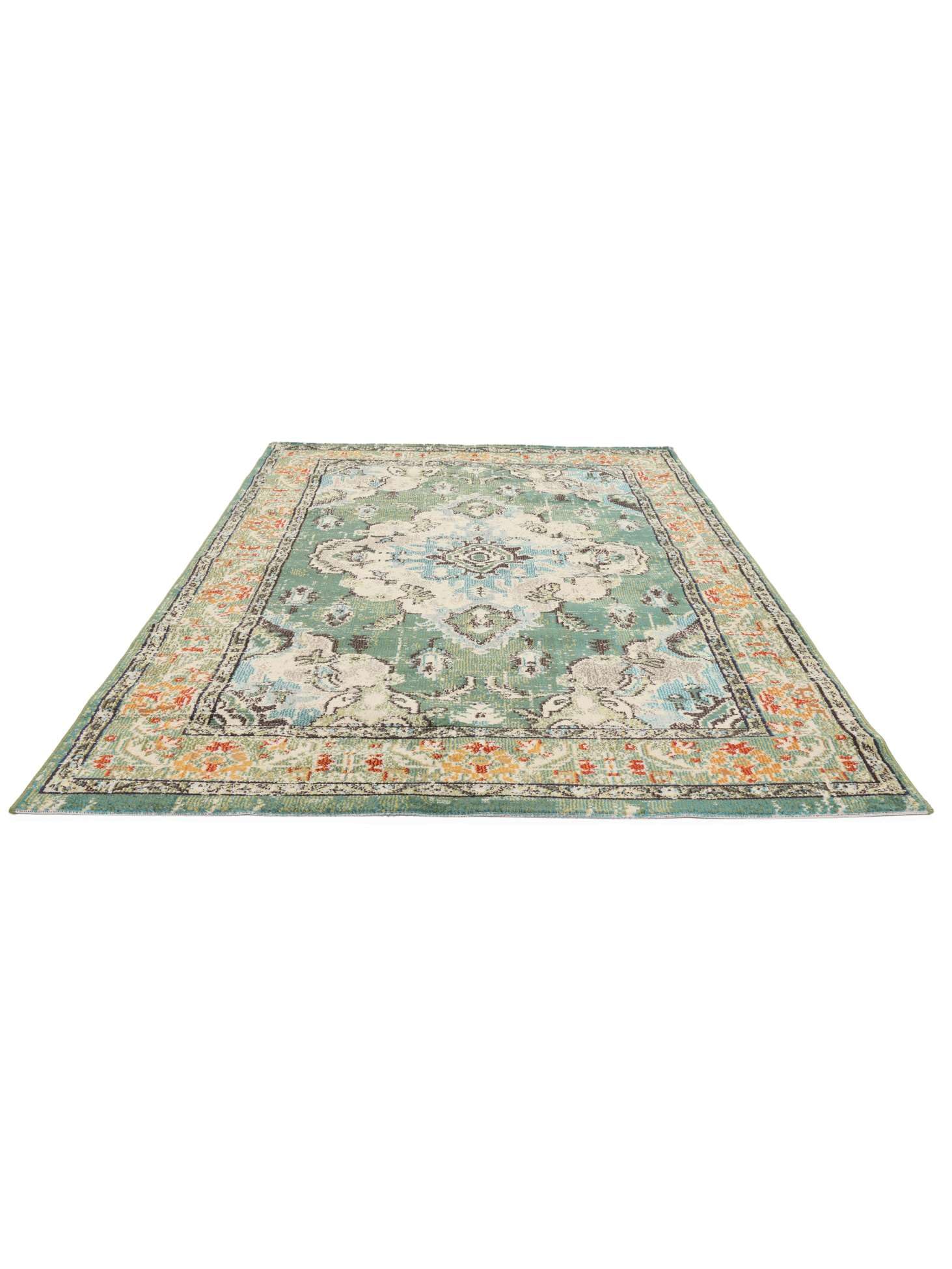 RugVista Leia, Tappeto, Vintage, 160 x 230 cm, Rettangolare, Pelo medio, Soggiorno, Sala da pranzo, Camera letto, Cucina, Lavabile solo a secco, Verde