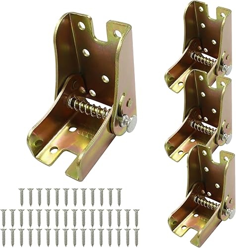 Miniatura 10 de 2 soportes de bisagra plegables, bisagras autobloqueantes, soporte de mesa plegable de 90 grados, accesorios de patas resistentes para mesa