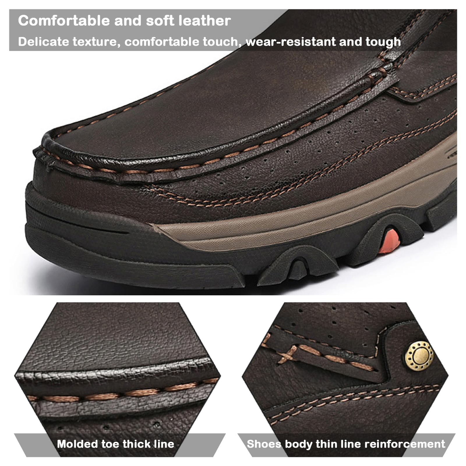 Męskie mokasyny wsuwane skórzane wodoodporne buty do jazdy wygodne oddychające trampki Trekking Loafers Mężczyźni