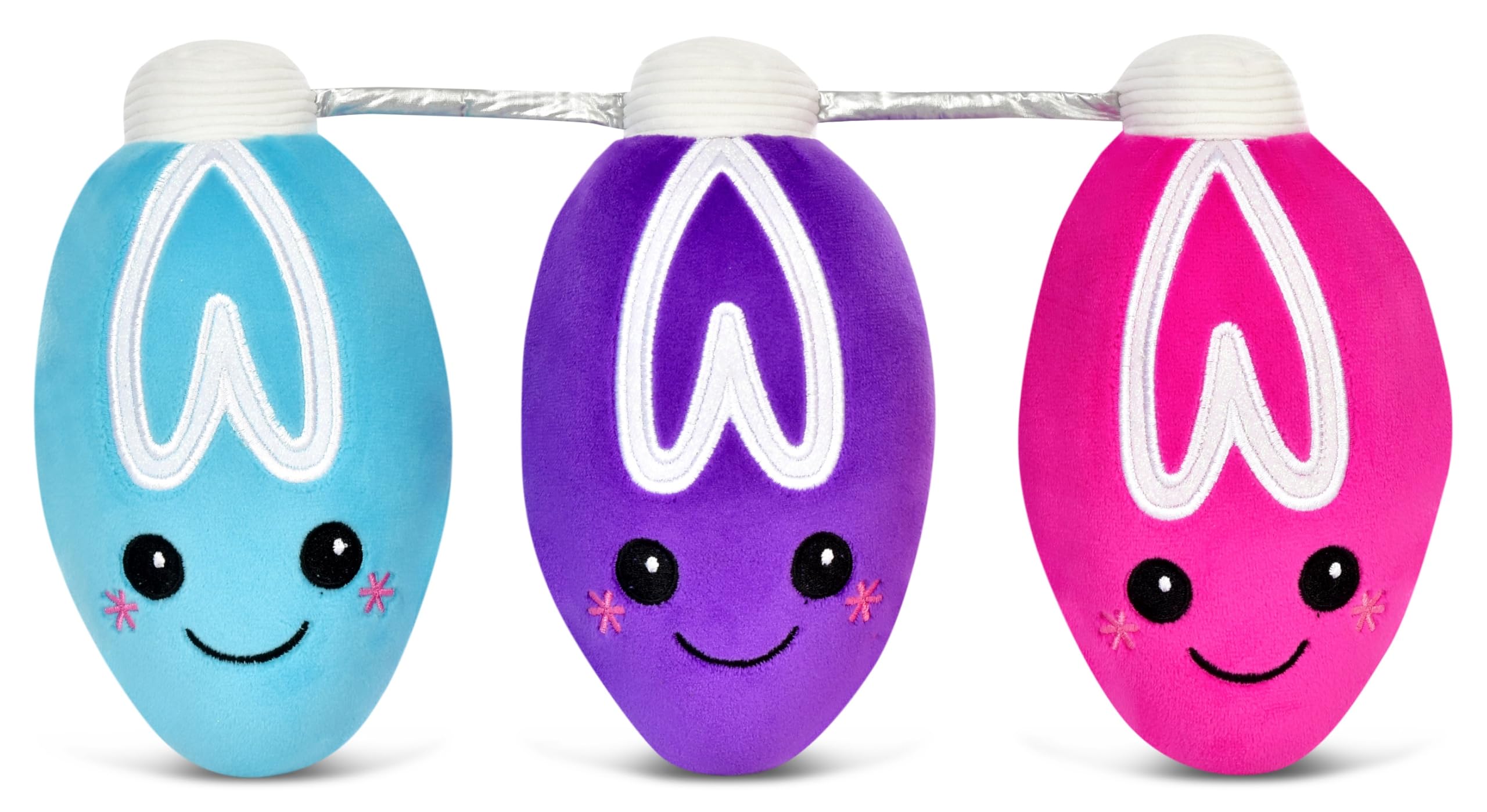 iscream Kawaii Holiday Lights Plüschkissen, 38,1 cm, bestickt, Urlaubsdekoration