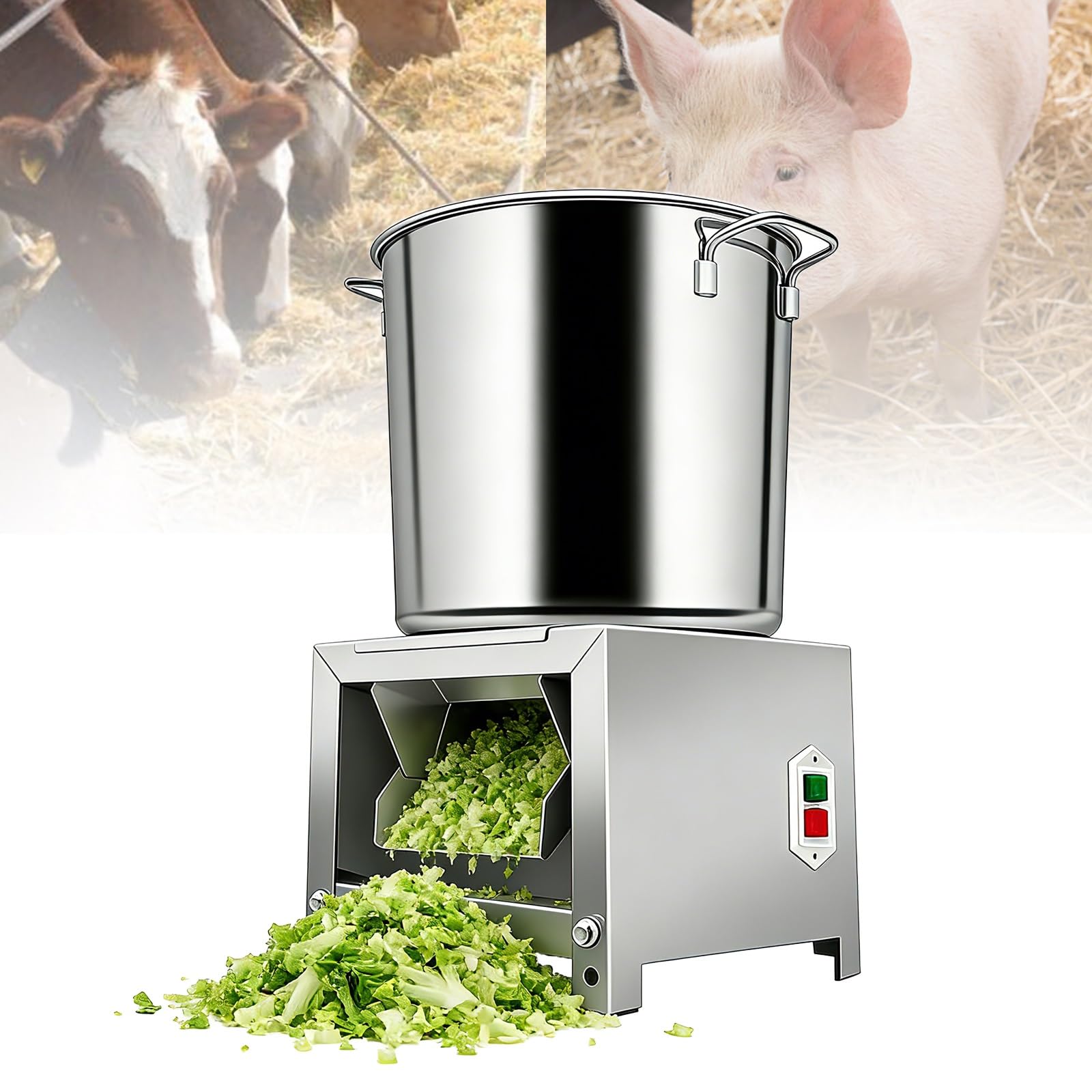 Cortadora De Verduras Eléctrica, Procesador De Alimento Para Aves, Diámetro Grande De Boca De Alimentación, Para Preparar Alimento Para Pollos Y Patos En Pequeñas Granjas Domésticas(1000w)