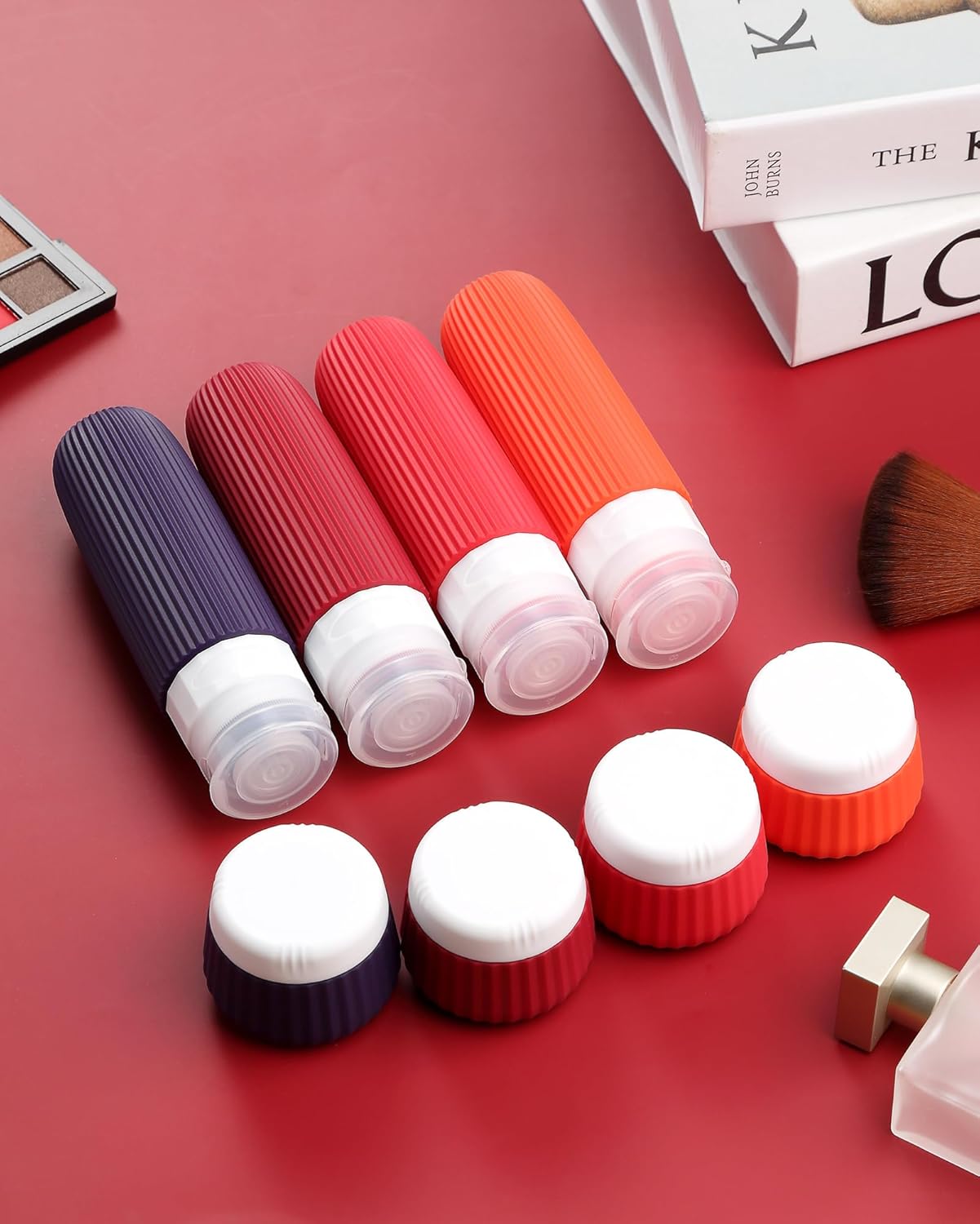 Travel Bottles for Toiletries 8 Pack, TSA Approved 3 oz Travel Containers, Clear Bag, Leak Proof Silicone Squeezable Jars - Image 6