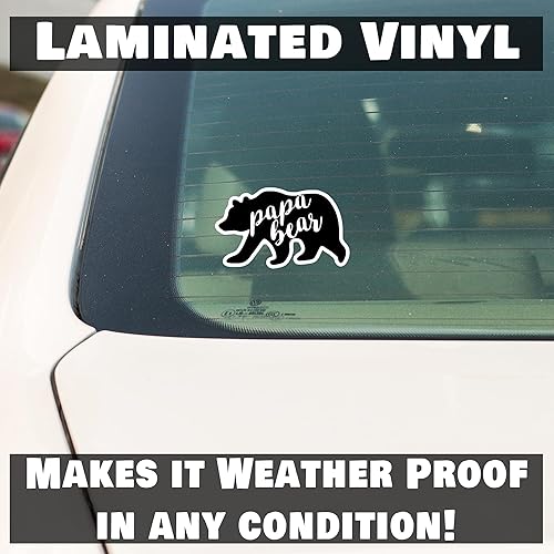 Miniatura 4 de Calcomanía de vinilo Papa Bear | Autos, camiones, camionetas, SUV, ventanas, paredes, tazas, portátiles, negro, 5.5 pulgadas, KCD2368