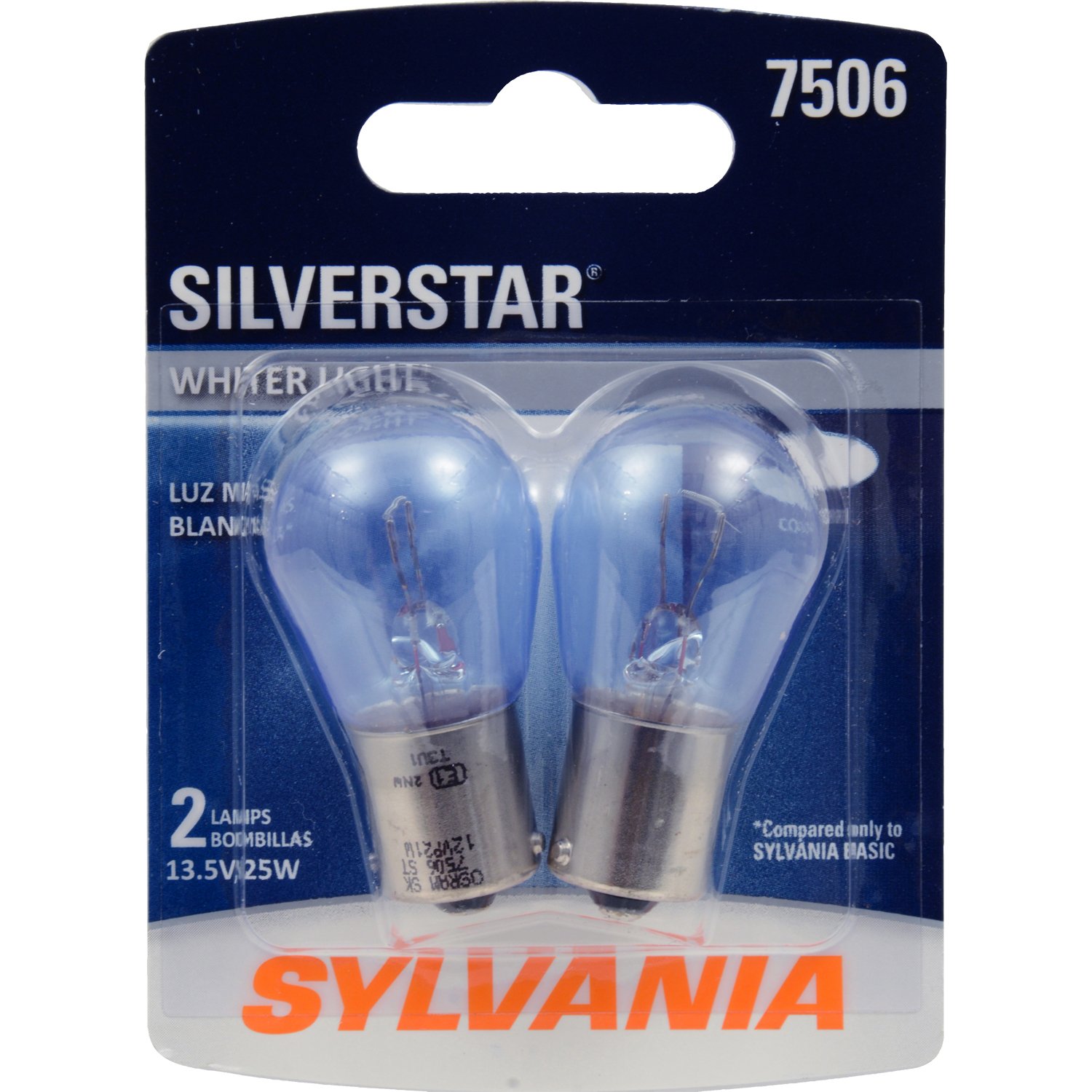 SYLVANIA 7506ST.BP2 7506 SilverStar High Performance Miniature Bulb, (Contains 2 Bulbs)