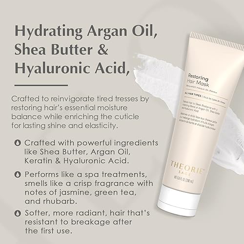 Miniatura 5 de Theorie Mascarilla restauradora para el cabello tratamiento intensivo para el cuidado del cabello, restaura el brillo elegante y suaviza las puntas