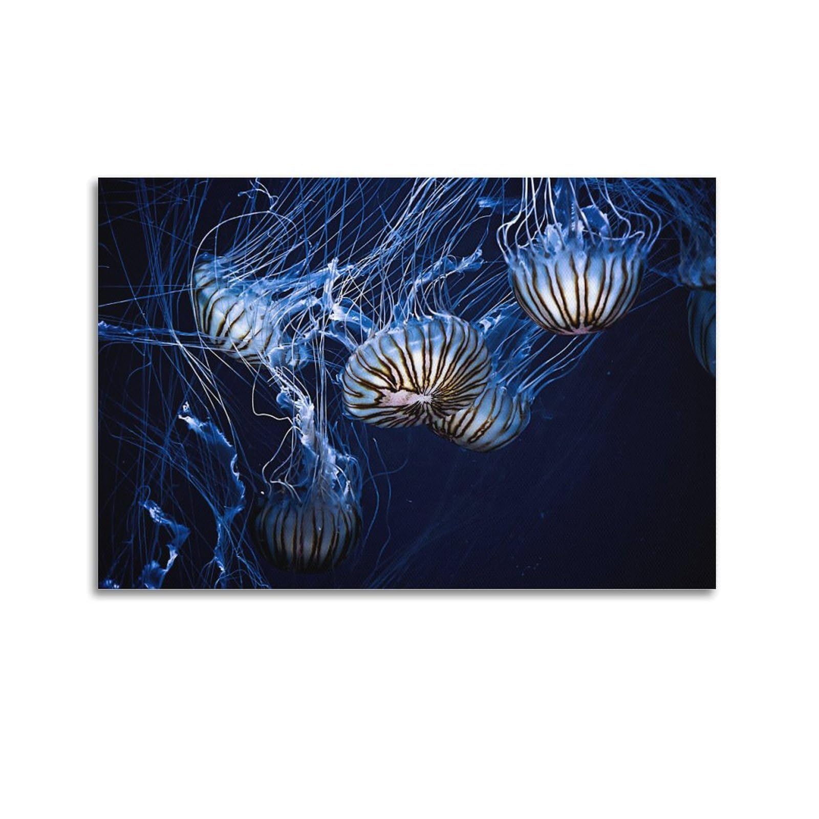 CXHJCA Sea Life Poster Cunning Jellyfish Poster Decorative Painting Canvas Wall Posters And Art Picture Print Modern Family Bedroom Decor Posters 24x36inch(60x90cm)
