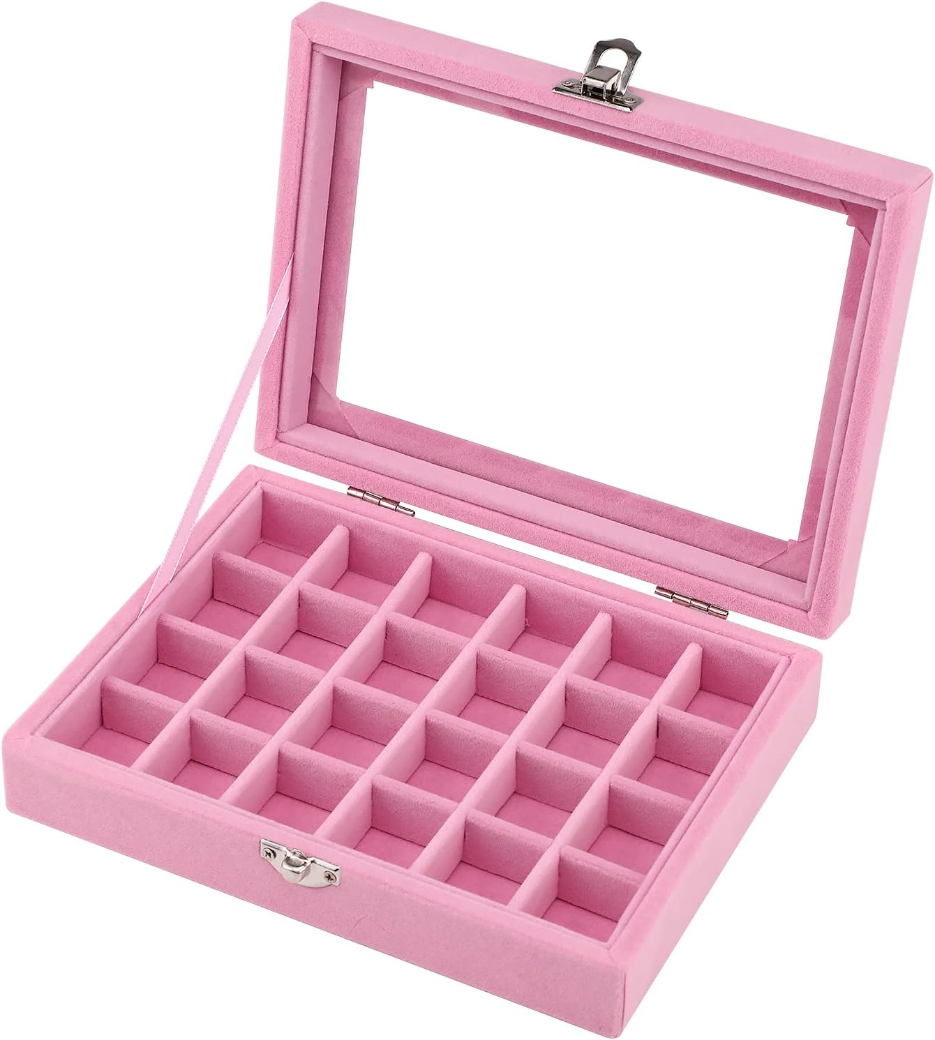 Velvet Jewellery Box Jewellery Organiser for Ring Earring Necklace Jewellery Display Box Storage Box Jewellery Showcase with Lid for Women Girl