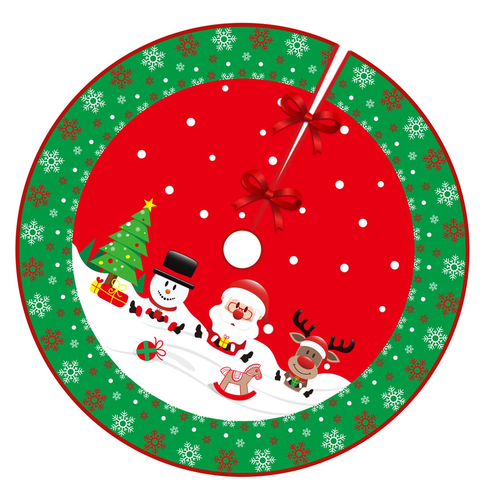 Jazuaiao Festival Tree Skirt Christmas Tree Base Covers Christmas Decoration Machine Washable for Holiday Party Centerpieces Skirt Cartoon Print