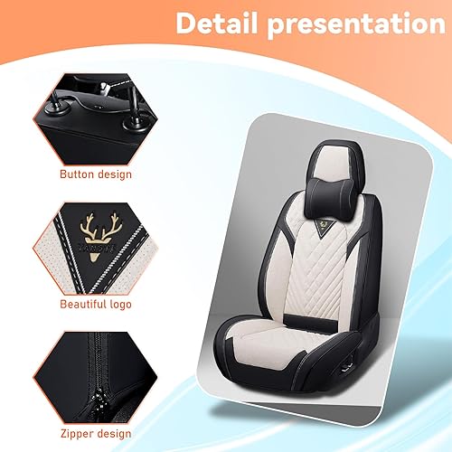 Miniatura 4 de Fundas de asiento de automóvil para Nissan Murano 2003-2025, 5 asientos, cómoda, antideslizante, compatible con bolsa de aire, fundas de asiento de