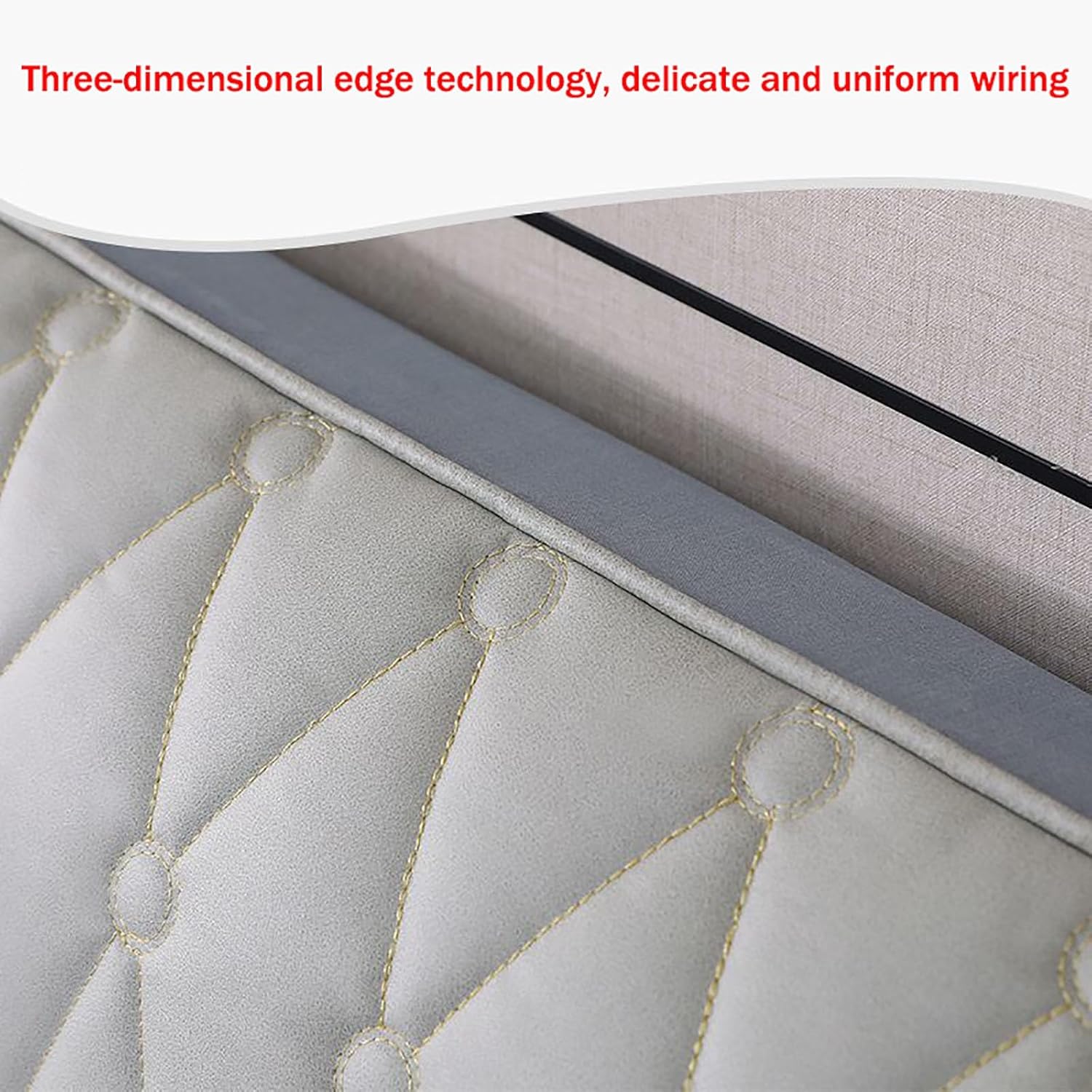 Soft Faux Leather Upholstered Full Double Queen King Size Headboard Cover,Thick Solid Color Quilted Headboard Cover,Stretch Bed Headboard Slipcover,for Bedroom Decor(Beige,59.1in)