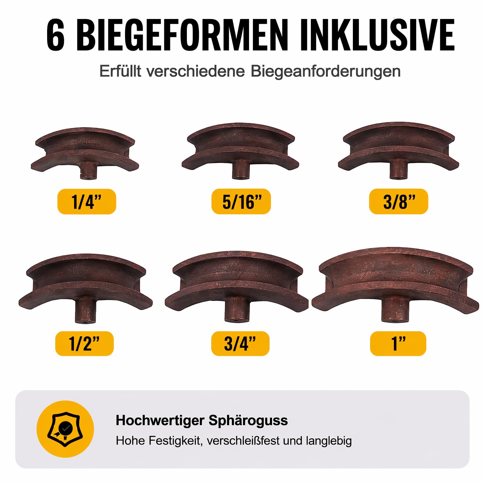 10T Hydraulisches Rohrbiegemaschine, Manuelles Rohrbiegeset Blechbiegemaschine Rohrbieger mit 6 Matrizen, Max.90° Universal-Biegemaschine Rohrbiegegerät für Verzinkte Rohre Aluminiumrohre Stahlrohre