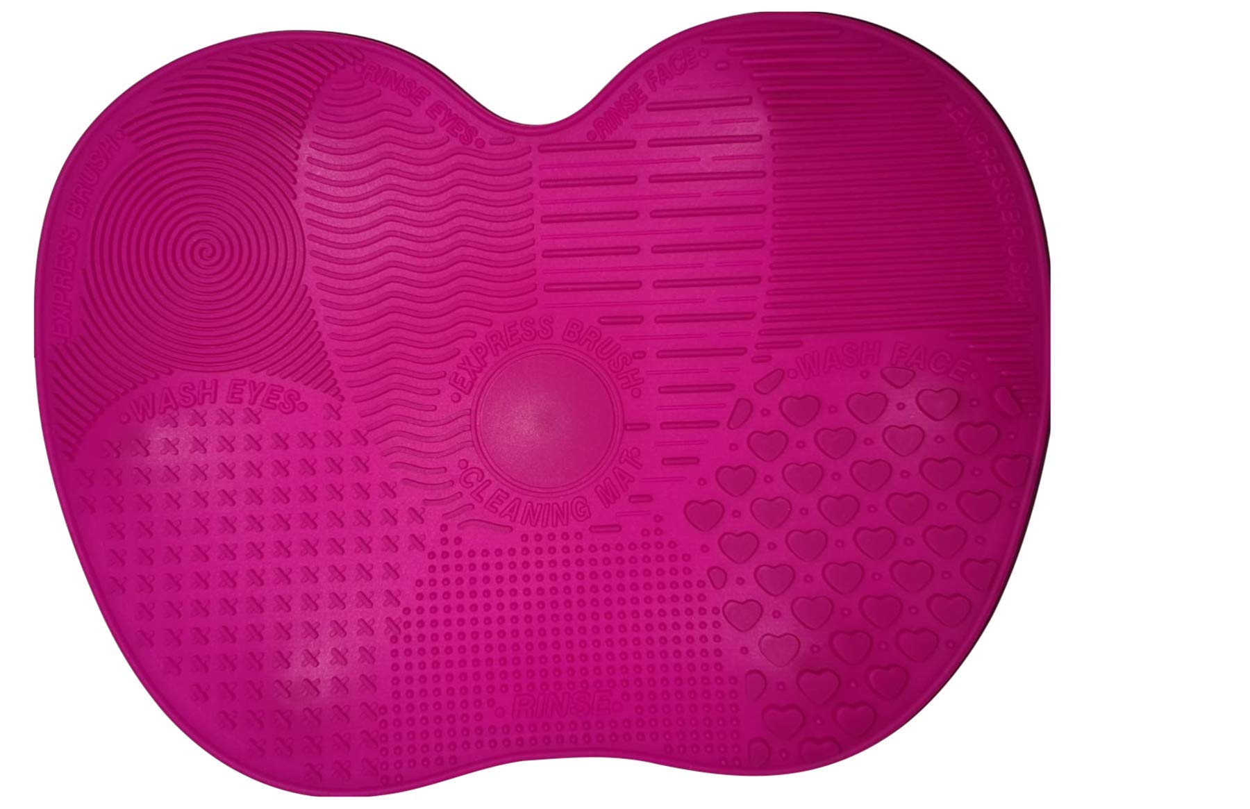 Onlineforu LTD Makeup Brush Cleaning Pad – Large Dark Pink 22.2×17 cm Silicone Mat with Multi Textured Zones & Strong Suction Cups for Deep Cleansing