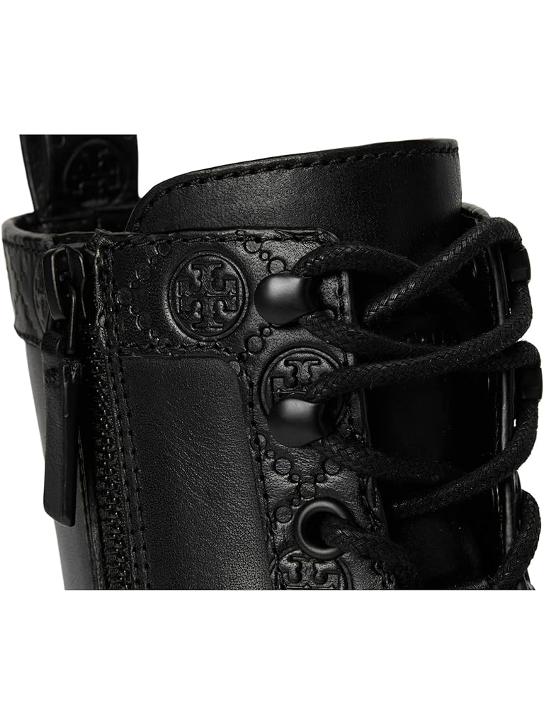 Black Tory Burch Monogram Lug Ankle Boot 65mm