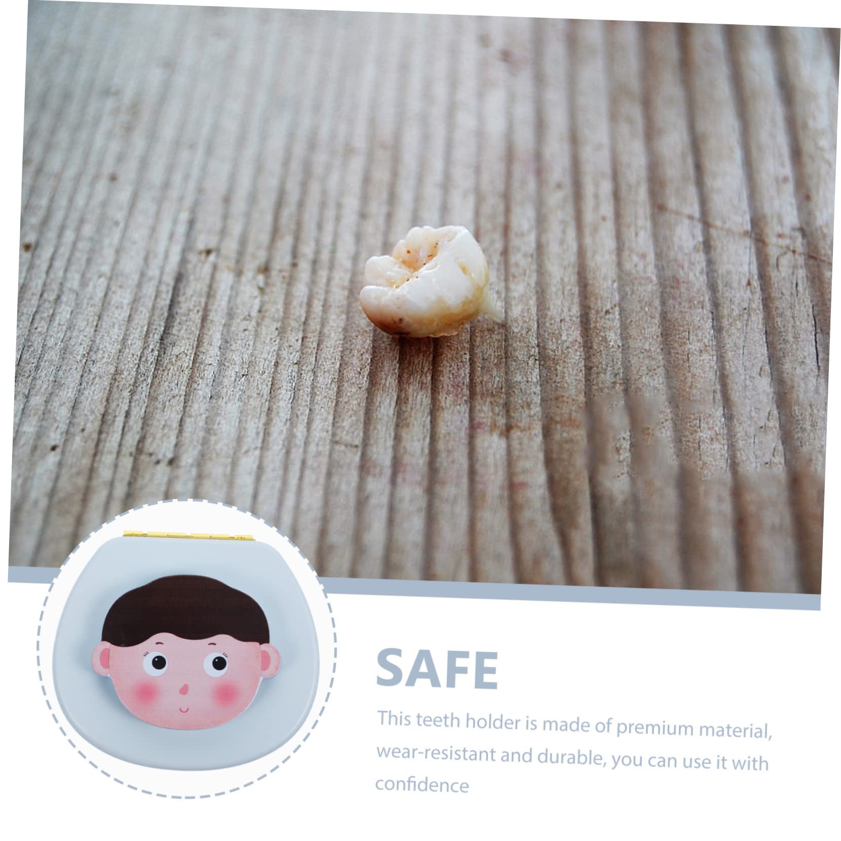 Caja de Recuerdos Guardado de Dientes de Madera, para Niños | 1 Juego, Cierre Fácil, Resistente al Desgaste, Detalles en Pp, Acrílico y Algodón
