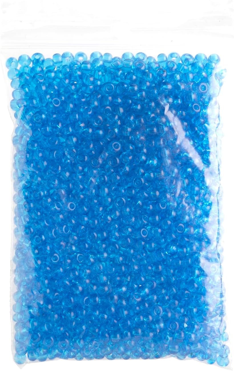 John Bead Czech Glass Seed Beads 6/0 (100g) Transparent Aqua Iris Beads for DIY Art Crafts Jewelry Bracelets Necklaces Earrings Making