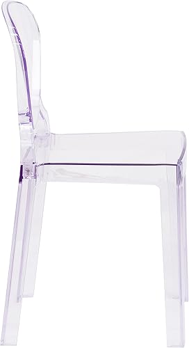 Miniatura 4 de Flash Furniture Silla Theo Ghost con respaldo de lágrima en cristal transparente