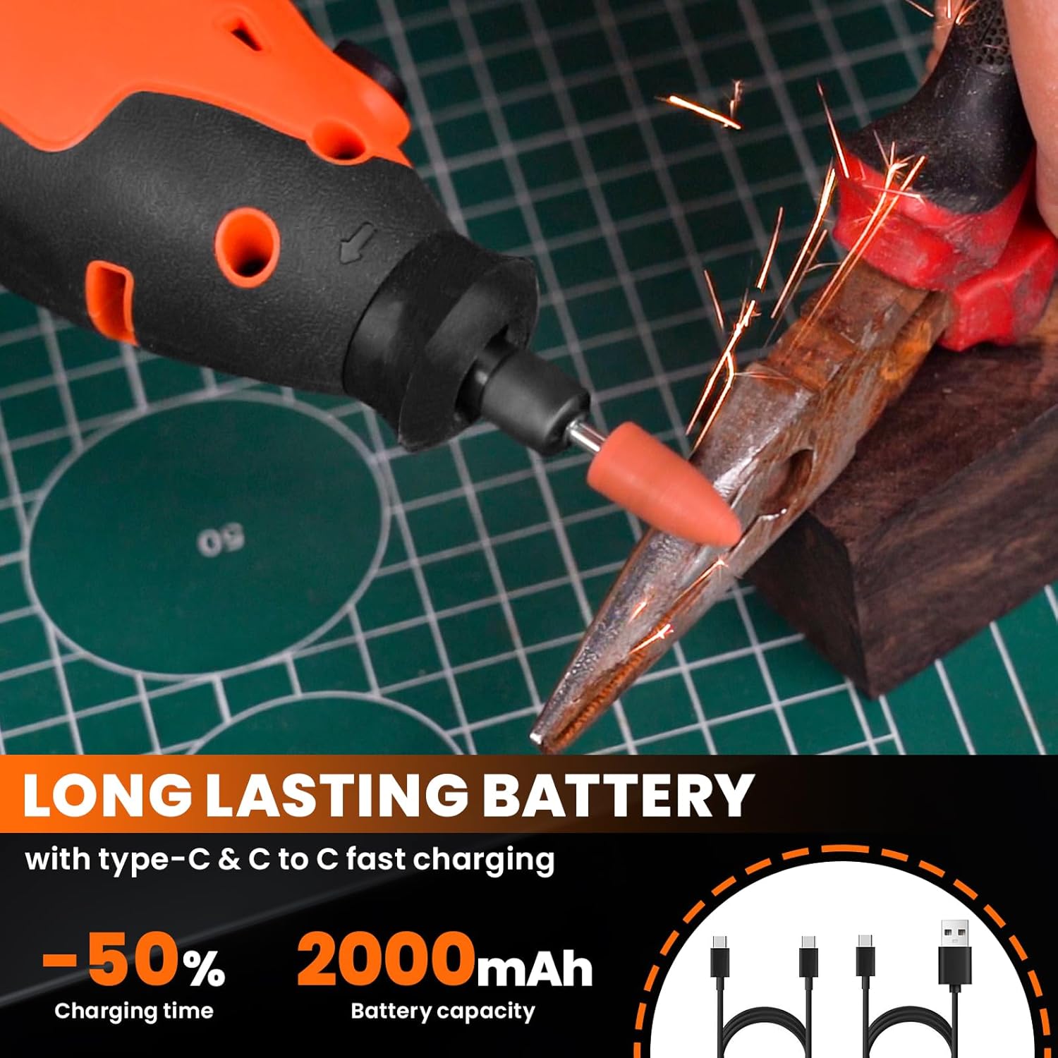 HARDELL Cordless Rotary Tool 12V, 6 Speed Power Rotary Tool with Display Screen, 80pcs Accessories, 2000mAh Fast-Charging Battery Rotary Tool Kit for Sanding,Carving,Polishing,Drilling,Cutting