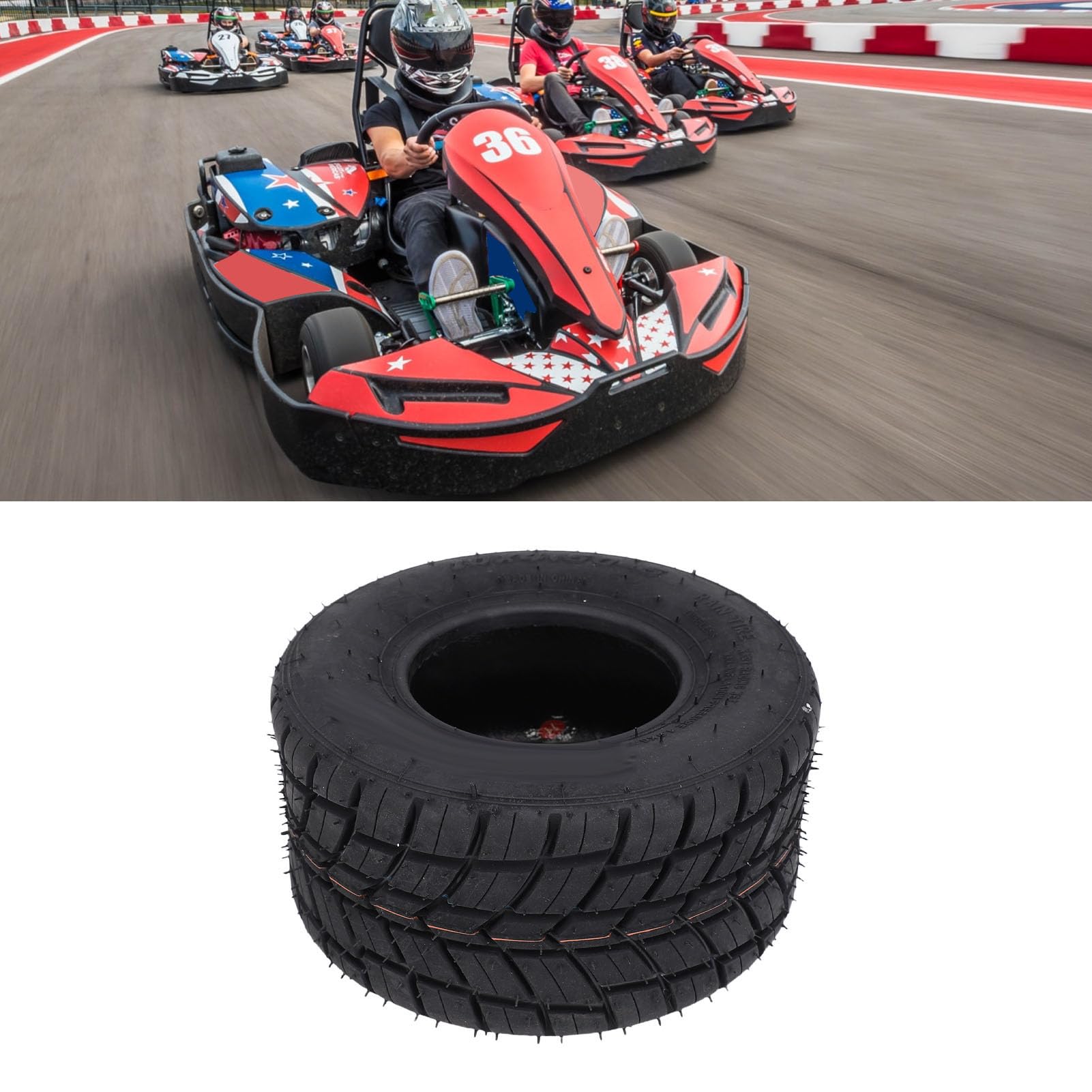 HUIOP Neumático sin Cámara 10x4.50-5, Neumático de Rueda ATV UTV Antideslizante con Excelente Agarre, Reemplazo de Triciclo Deriva Estable para Go Kart, Quad Bike