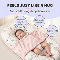 Vista 3 de Tumbona para bebé recién nacido y bebé, de 0 a 24 meses, para acurrucarse en 100% algodón, funda de 2 lados, almohada transpirable y portátil