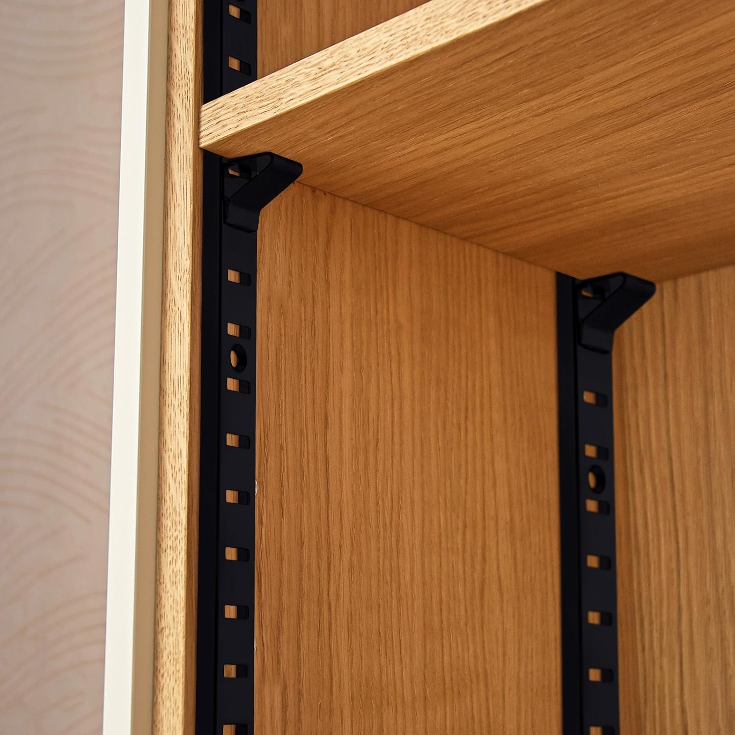 12 Pcs 36 Inch Shelf Pilaster Metal Mortise Mount Pilaster Strip Adjustable Shelf Standards for Wall Shelving System Closet Organization Storage (Black)