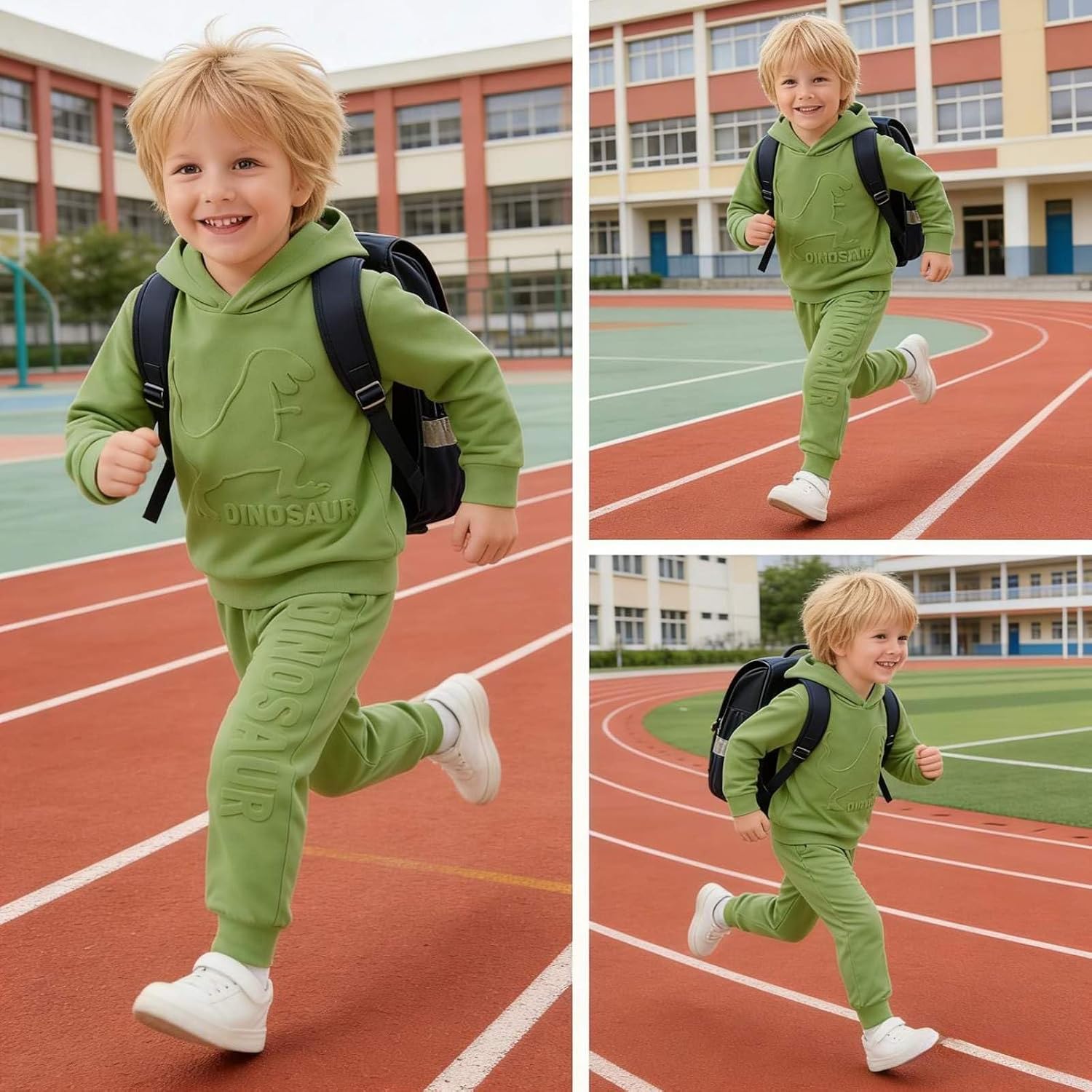 Kids Boy Dinosaur Printed Hoodie Pants Set Toddler Boys Hooded Sweatshirt + Jogger Pants Outfit Long Sleeve Clothes