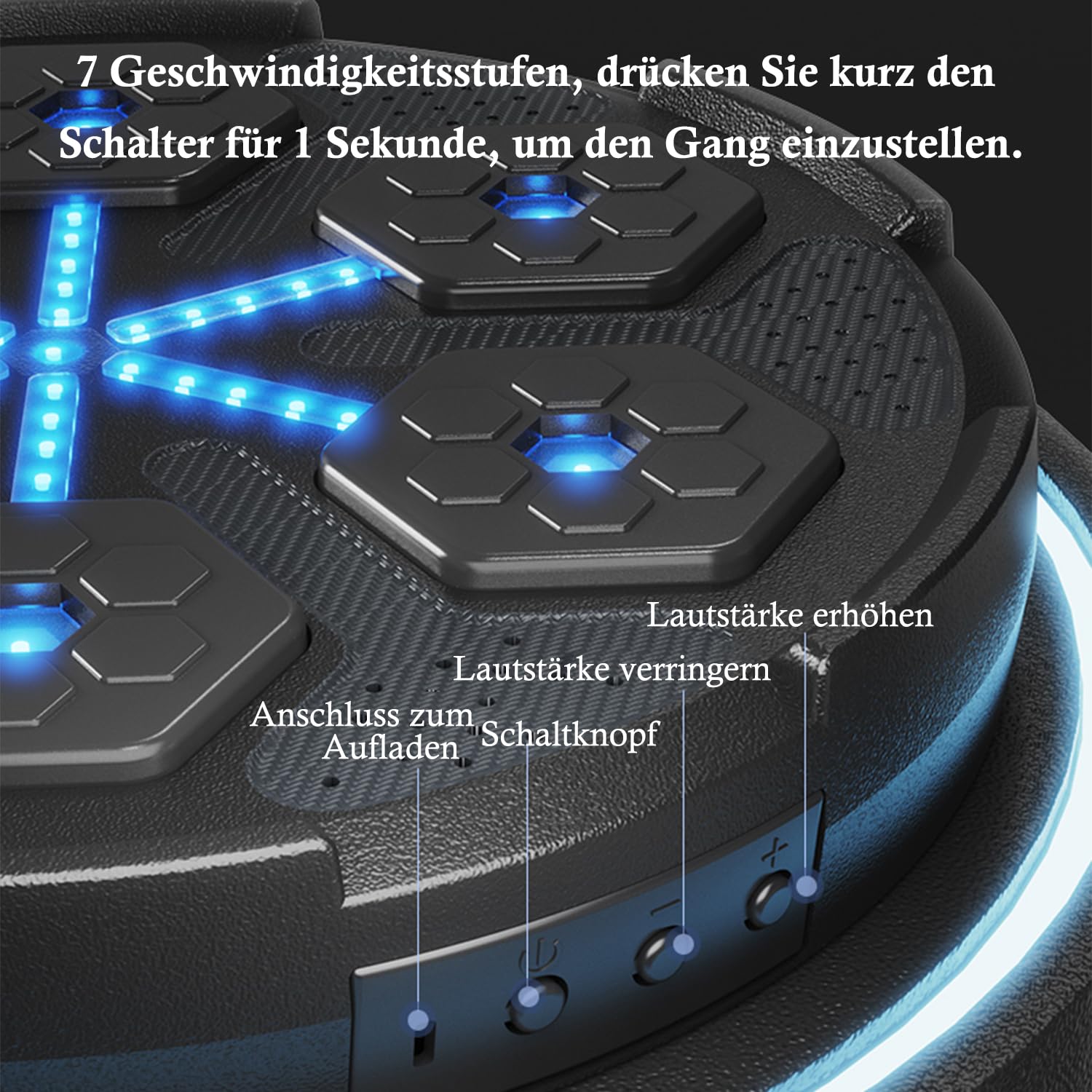 Music Boxing Machine,Musik Boxmaschine Mit Boxhandschuhe,Musik Boxen Unterstützt 7 Geschwindigkeitsmodi,Boxgerät Boxsack Einstellbare Einbauhöhe,Boxtrainingsgeräte für Erwachsene und Kinder