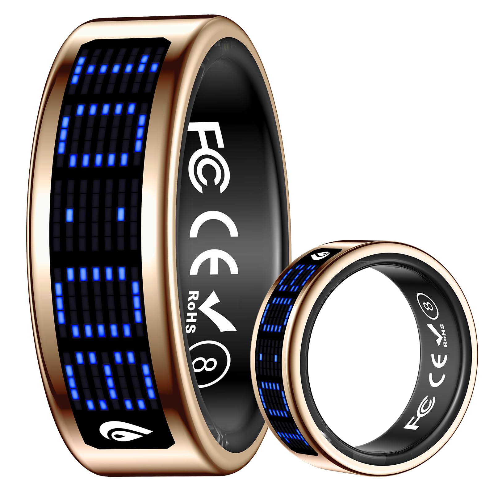 Smart Ring for Women Men Health Ring Fitness Tracker with Sleep Monitor Heart Rate Monitor Distance Screen Display for Android iOS