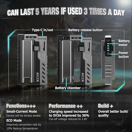 Miniatura 7 de Funda de cargador portátil, cargador de batería portátil, diseño de estilo táctico, carcasa de cargador de batería portátil de 20 W USB-C para carga