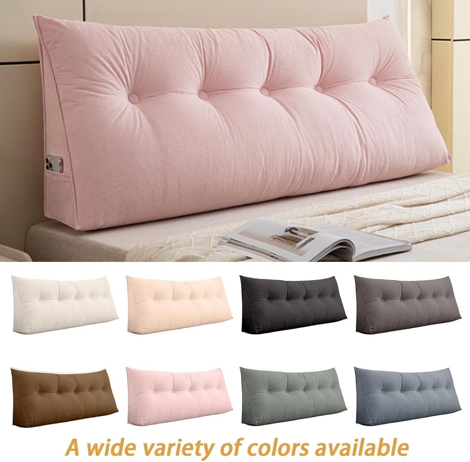 Almohada Triangular para cabecero Twin XL – Respaldo ergonómico y almohadón (70.8)